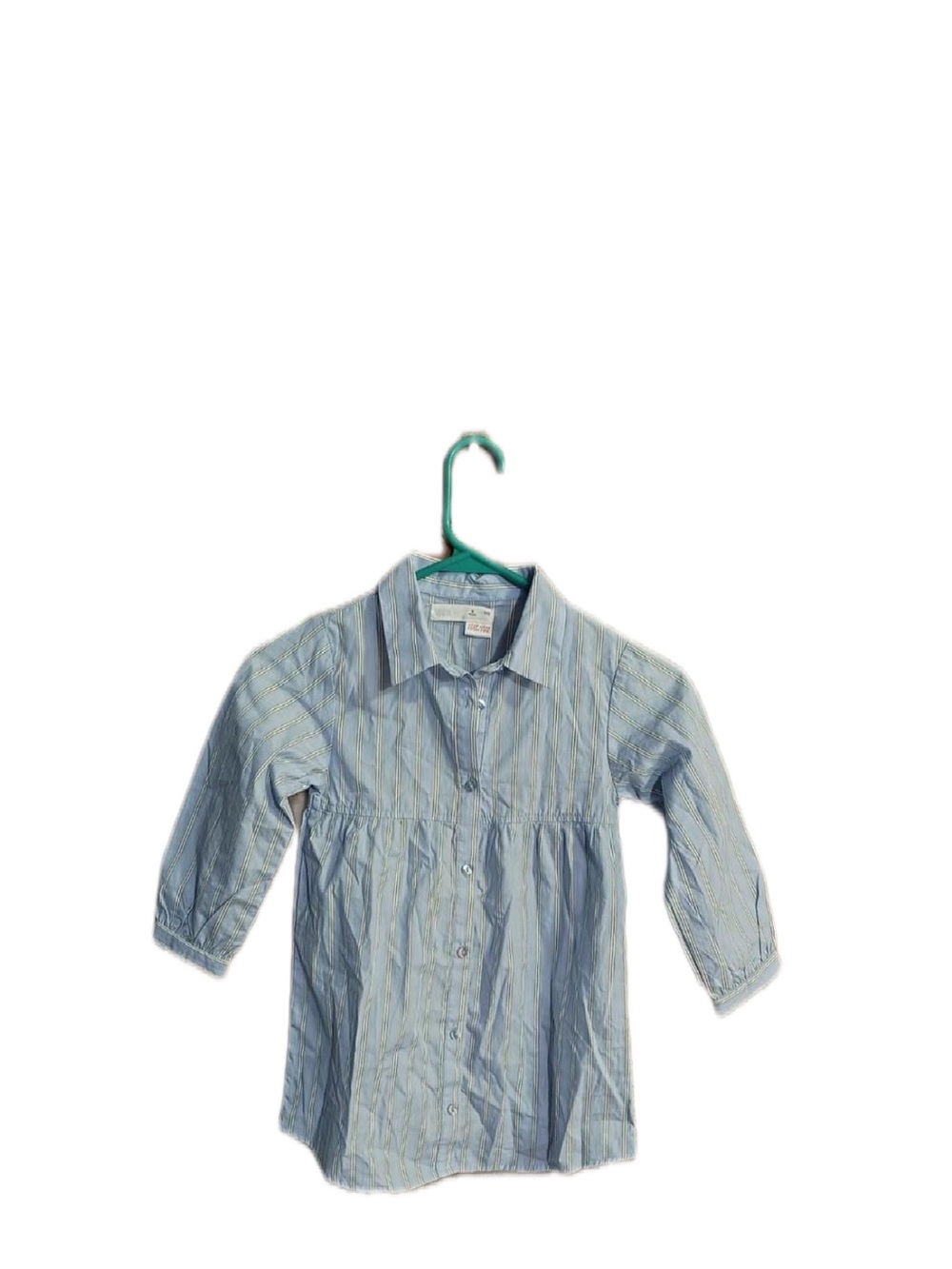 Zara Girls Blue Striped Button-Down Shirt